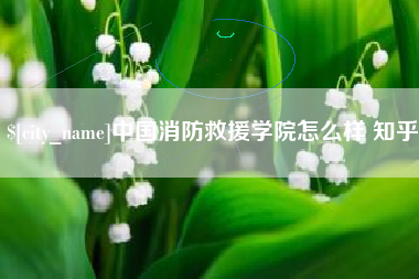 磁县中国消防救援学院怎么样 知乎