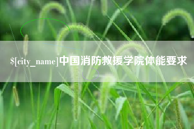 磁县中国消防救援学院体能要求