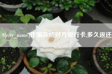 磁县诈骗冻结对方银行卡,多久返还