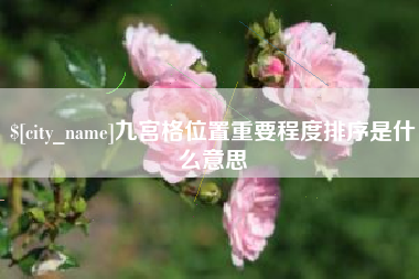 磁县九宫格位置重要程度排序是什么意思