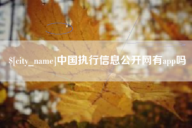 磁县中国执行信息公开网有app吗