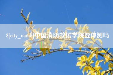 磁县中国消防救援学院要体测吗