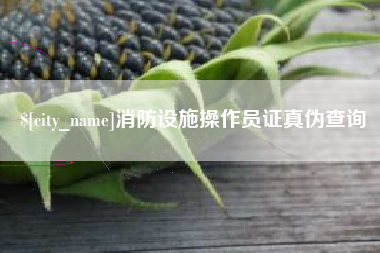 磁县消防设施操作员证真伪查询