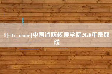 磁县中国消防救援学院2020年录取线